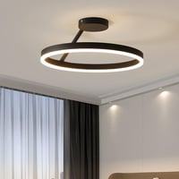 minifair Modern LED Mennyezeti Lámpa - Fekete Kör Alakú Dizájn, 21W, 3000K Meleg Fehér, Érintőképernyős, Konyha, Hálószoba, Nappali Világítá 1