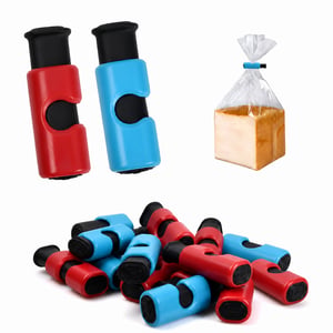 Set de cleme pentru închiderea pungilor HoaaiGo, clipsuri din plastic pentru sigilarea pungilor, roșu și albastru, 15 bucăți