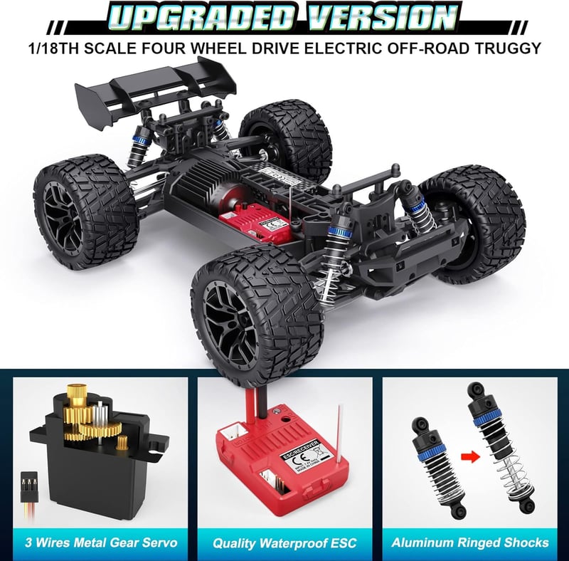 HAIBOXING Távirányítós Autó 1:18 4WD Terepjáró Monster Truck 36+ km/h Sebességgel, Vízálló RC Jármű Minden Terepre, Hobbi Modell