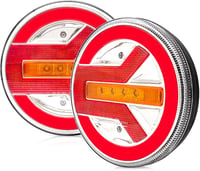 AOJO 2db Kerek LED Hátsó Lámpa 12V/24V - E-jelzéses, Vízálló, Univerzális Utánfutó Világítás 1