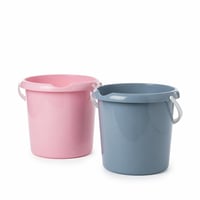 2friends Teo plastična kanta za čišćenje od 5 litara s izljevom i mjernom skalom, od materijala sigurnog za hranu, ružičasta/menta/plava, proizvedeno u EU — set od 2 komada 2