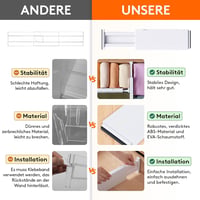 Lifewit 12 db-os állítható műanyag fiókrendező szett, 28-44,5 cm 4