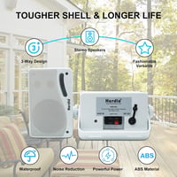 Herdio 3,5" Bluetooth Kültéri Hangszórópár, 200W, 3-Utas, Vízálló, Falra Szerelhető, Hajóra, Teraszra, Kertbe - Fehér 14