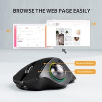 ProtoArc EM01 ergonomikus RGB trackball egér, vezeték nélküli, állítható DPI, újratölthető 7
