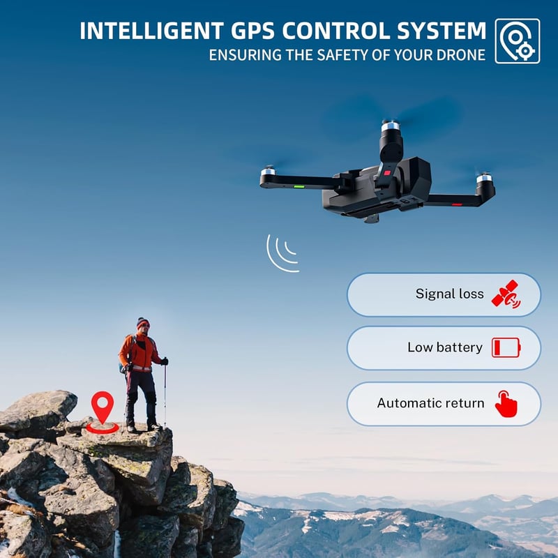 TEEROK T18S GPS Drón 4K Kamerával, 5G Átvitel, 500m Hatótáv, Automatikus Visszatérés, Követés Funkcióval, Kefe Nélküli Motor, 2 Akkumulátor,