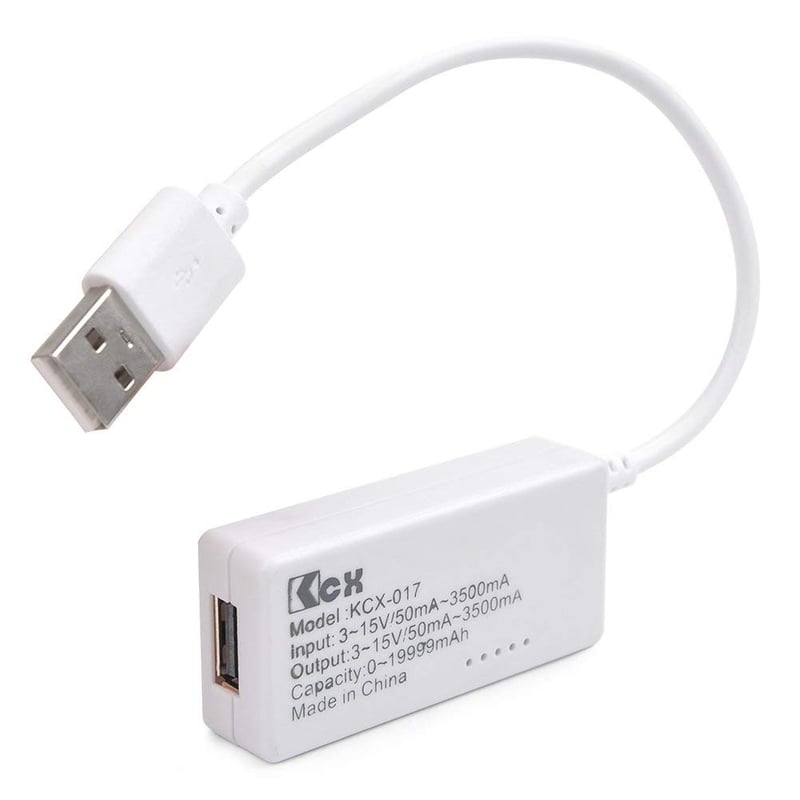 Arceli USB töltő teszter - LCD kijelzős feszültség- és árammérő, fehér