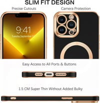 Apple iPhone 13 Pro MagSafe Mágneses Tok Fekete-Rosegold 7