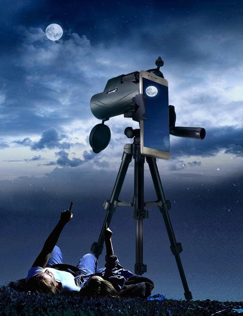 Vízálló 10x42 Monokulár Távcső Tripod és Mobiltartó Szettel