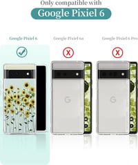 Google Pixel 6 Napraforgós Vékony Tok - Divatos Virágmintás Védőborító Nőknek 2