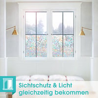 DOWELL Öntapadós Szivárvány Ablakfólia 90x300cm - Fényáteresztő Üvegmatrica Napfénytörő Hatással 4