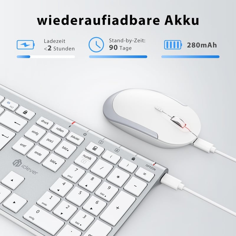 iClever Vezeték Nélküli Billentyűzet és Egér Szett, 2.4G, USB-C Újratölthető, Teljes Méretű, Vékony, Tartós, Windows/Mac Kompatibilis

AI: i