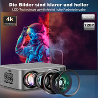 FRESHDEW Natív 1080P WiFi Projektor Bluetooth 5.2 Kapcsolattal - Elektromos Fókusz, 26000L LCD Házimozi Vetítő iOS/Android Kompatibilitással 2