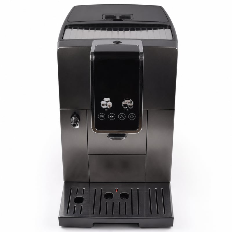 De'Longhi Dinamica Plus teljesen automata kávégép, 24 itallal, titánium színben, érintőképernyővel – használt