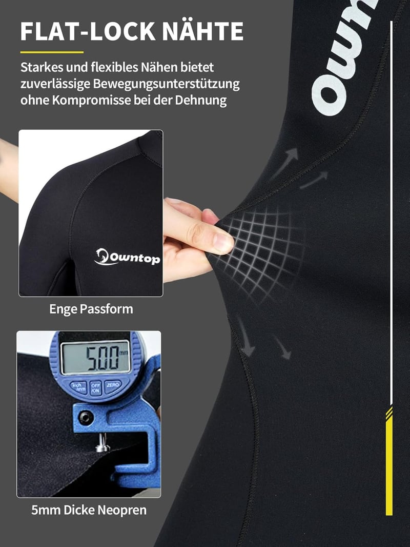 Owntop 5mm-es férfi neoprén búvárruha, elöl cipzáros, hideg vízre, L-es