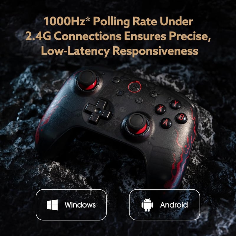 8bitdo Ultimate 2C Vezeték Nélküli Kontroller Windows PC és Android Eszközökhöz, Hall-Effekt Joystickkel, Drift-Mentes, 1000Hz Válaszidő, Bl