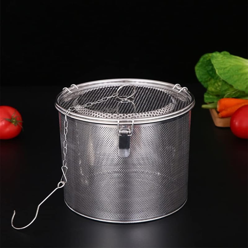Rozsdamentes acél teaszűrő hosszú lánccal, 14 cm-es