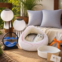 Plážová dekorácia: 18cm pieskový obraz + 60cm pelech + 2x LED lampa + 2x ľanový obliečka + 30cm košík 1