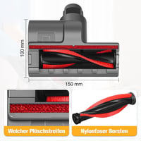 RUKHOOL Mini Turbina Fej Dyson V7 V8 V10 V11 V15 Porszívókhoz - Matrac, Kanapé, Autóülés Tisztító Kefe Poratka és Allergén Eltávolító - Style 1 6