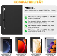 GOKOCO Magic Keyboard Tok Samsung Galaxy Tablet S9FE/S9/S8/S7 11" Készülékekhez - Állítható Háttérvilágítású Billentyűzet Érintőpaddal, Feke 2
