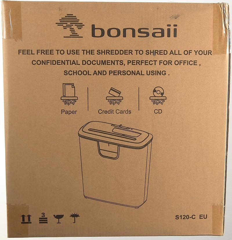 Bonsaii 8 lapos iratmegsemmisítő otthonra és irodába, CD/bankkártya aprító