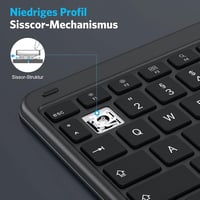 Emetok 7 színű háttérvilágítású német QWERTZ Bluetooth billentyűzet trackpaddal iPad-hez 7
