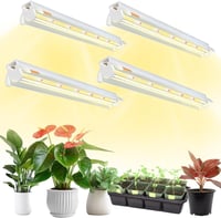 Niello 4 db T5 Növénylámpa, 42 cm LED Növénynevelő Lámpa Beltéri Növényekhez, Teljes Spektrumú, 660nm/3000K/6000K Reflektorral, Palántázásho 1