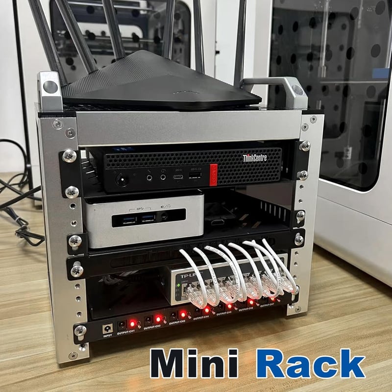 GeeekPi 4U Szerver Szekrény - 10" Rack Hálózati, Szerver és AV Eszközökhöz - DeskPi RackMate T0 Alumínium Ház Jó Szellőzéssel, Otthoni és Ir