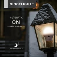 SINCELIGHT LED izzó dupla alkonyérzékelővel, kültéri lámpákhoz, B22, 4000K, 2db 3