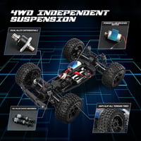 DEERC 9205E RC Autó 1:10 Távirányítós Terepjáró 48 km/h Sebességű 4WD Monster Truck Buggy 2 Akkumulátorral, 100m Hatótávolsággal 3