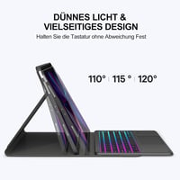iPad Pro 12.9 QWERTZ billentyűzet tok, érintőpaddal, 7 színű háttérvilágítással - Earto 6