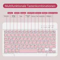 TQQ iPad A16 11/10 Generációs Védőtok Levehető Bluetooth Billentyűzettel - QWERTZ Német Kiosztás, Mágneses Csatlakozás, Hosszú Üzemidő 6