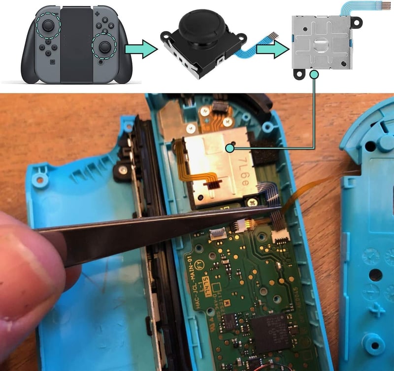 Nintendo Switch joystick csere készlet - 4db analóg kar Joy-Con kontrollerhez