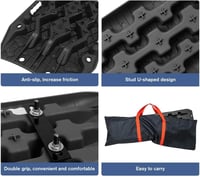 CStern Autómentő Sín - Terepjáró Vontatósín Homokba, Sárba, Hóba - 2 db Fekete Csúszásgátló Alátét 10 Tonnáig Terepjárókhoz, Lakóautókhoz, T 2