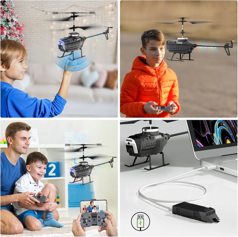 VATOS RC helikopter kamerával, akadályérzékelővel és LED-fényekkel - WiFi FPV élő videó