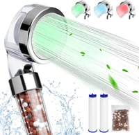LED-es víztakarékos zuhanyfej, 2 szűrőmód, 3 színváltozat, univerzális méret 1