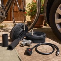 Núdzová sada na bicykel: 2x duša + CO2 pumpa + hadička s koncovkou 1