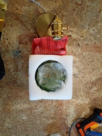 Lampă de perete vintage NETHCUEL cu întrerupător, abajur din sticlă verde în formă de lalea — fără cablu de alimentare cu ștecher (stare: vezi a 2-a imagine) 3