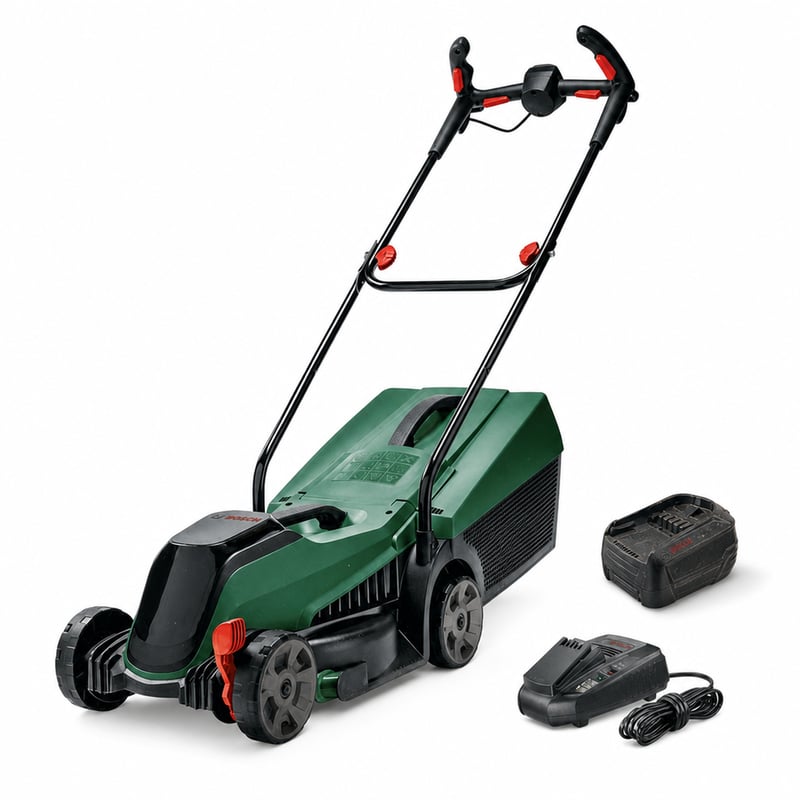 Bosch CityMower 18V-32-300 Akkus Fűnyíró 32 cm vágásszélesség — hibás, alkatrésznek: nem reagál újratöltés után (állapot: lásd a 2. képet)