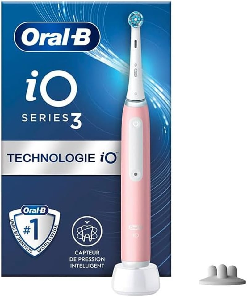 Oral-B iO-3S Elektromos Fogkefe Rózsaszín - Újratölthető, Kerek Fejjel, Időzítővel, Felnőtteknek, Akkumulátoros