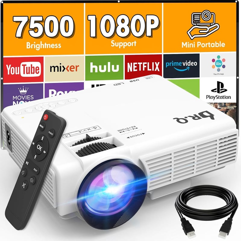 LumaPro 7500L Hordozható HD Mini Projektor - HDMI, USB, Okostelefon Kompatibilis