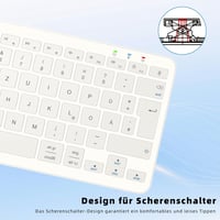 Qulose ultravékony ergonomikus bluetooth billentyűzet iPadhez - német QWERTZ, fehér 5