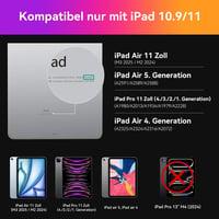 HOU iPad Air 11 (M3 2025/M2 2024)/Air 5/Air 4 Bluetooth Billentyűzetes Tok, iPad Pro 11 Kompatibilis, 7 Színű RGB Háttérvilágítás, Touchpad, 2