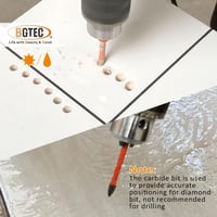 BGTEC gyémánt és keményfém fúrószár készlet gránithoz, márványhoz, 6-10mm, gyorscsatlakozós 6
