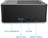 RSHTECH USB 3.0 Alumínium HDD/SSD Dokkoló - 2 Férőhelyes, Klónozó, 2x16TB 6