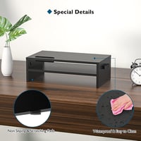 BONTEC Fa Monitorállvány 2 Szintes Kábelrendezővel, Fekete - PC, iMac Kompatibilis 4