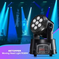 BETOPPER 2db RGBW LED mozgófejes partyfény távirányítóval, DMX és hangvezérléssel 8