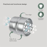 Vent Systems Galvanizált Acél Csőcsatlakozó 100mm Kerek Szellőzőcső Toldó - Fém Tömlőkapcsoló Szellőztető Rendszerekhez 4