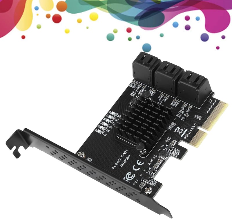 ASHATA PCIe 6 portos SATA 3.0 bővítőkártya SSD és HDD-hez