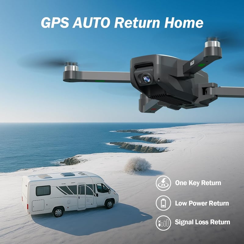karuisrc K610 GPS Drón 4K UHD Kamerával - 249g Alatti Összecsukható Quadcopter, 20 Perc Repülési Idő, Követés Funkcióval, Kezdőknek, SD Kárt