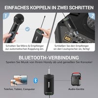 TONOR TW720 Bluetooth Vezeték Nélküli Mikrofon Szett - UHF Fém Újratölthető Mikrofonok (2db) 7-9 óra üzemidő 5